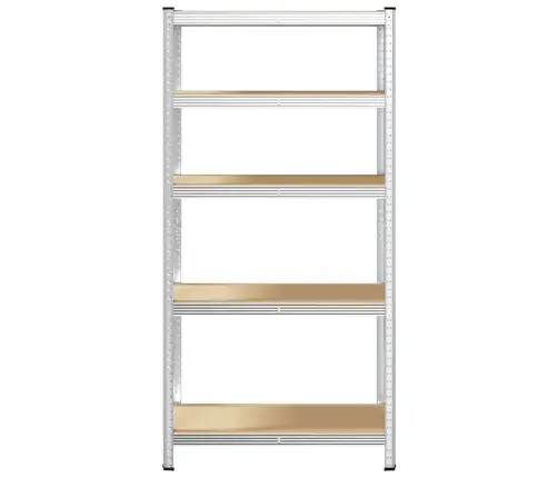 5-Līmeņu Plaukts, Sudraba Krāsas Tērauds, Inženierijas Koks Vidaxl