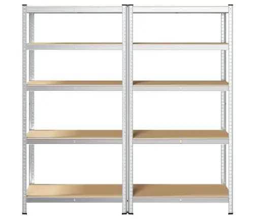 5-Kihilised Riiulid 2 Tk Hõbedane, Teras Ja Tehispuit