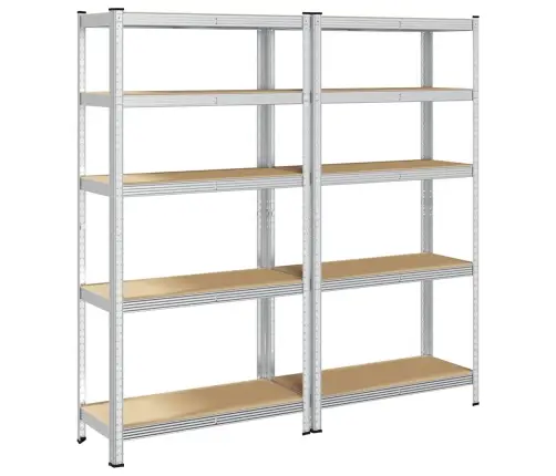 5-Kihilised Riiulid 2 Tk Hõbedane, Teras Ja Tehispuit