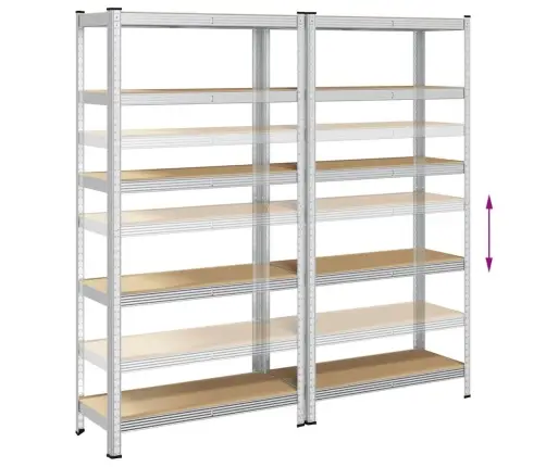 5-Kihilised Riiulid 2 Tk Hõbedane, Teras Ja Tehispuit