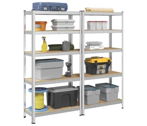 5-Kihilised Riiulid 2 Tk Hõbedane, Teras Ja Tehispuit