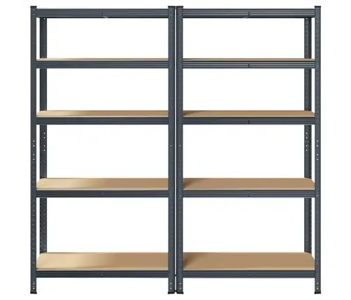 Sandėliavimo Lentynos, 2Vnt., Antracito, Plienas/Mediena