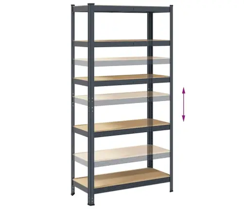 Sandėliavimo Lentynos, 2Vnt., Antracito, Plienas/Mediena