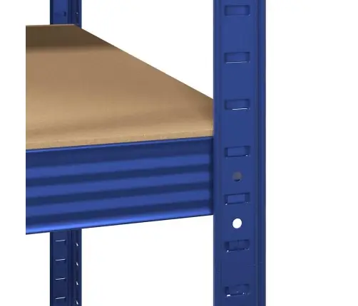 Kampinė Lentyna, 5 Aukštų, Mėlynos Spalvos, Plienas Ir Mediena