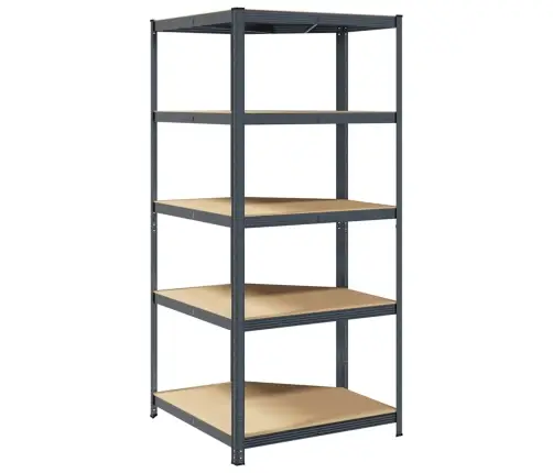 5-Līmeņu Plaukts, Antracītpelēks Tērauds, Inženierijas Koks Vidaxl