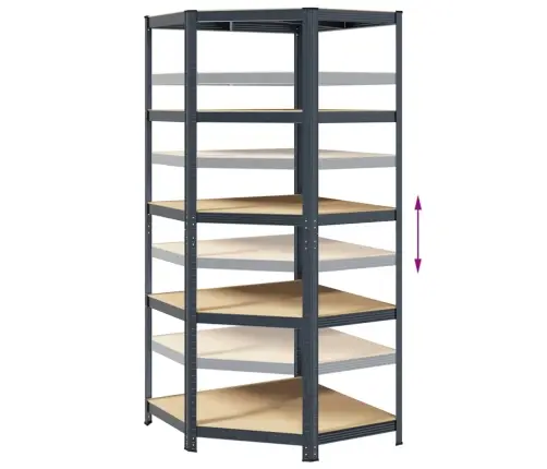 5-Līmeņu Plaukts, Antracītpelēks Tērauds, Inženierijas Koks Vidaxl