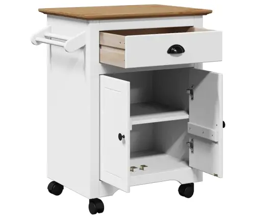 Virtuvės Vežimėlis "Bodo" Baltas Ir Rudas 72X45X80 Cm