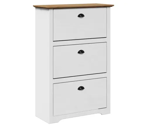 Batų Lentyna "Bodo" Balta Ir Ruda 80X35X118 Cm