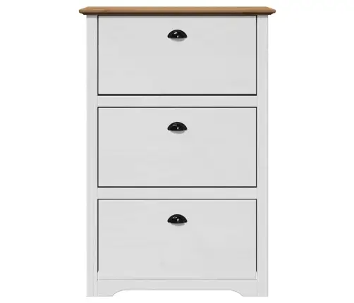 Batų Lentyna "Bodo" Balta Ir Ruda 80X35X118 Cm