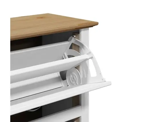 Batų Lentyna "Bodo" Balta Ir Ruda 80X35X118 Cm