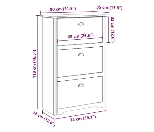 Apavu Plaukts, Bodo, Pelēks, 80X35X118 Cm Vidaxl