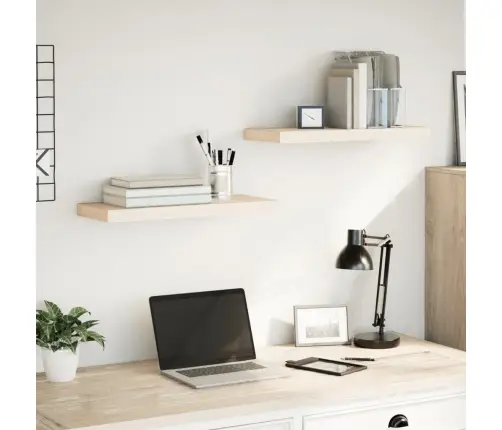 Sienas Plaukti, 2 Gab., 60X23,5X4 Cm, Inženierijas Koks Vidaxl