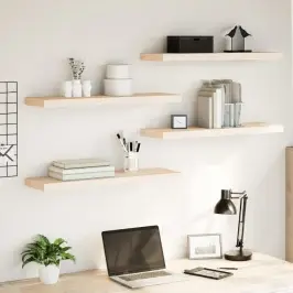 Sienas Plaukti, 4 Gab., 80X23,5X4 Cm, Inženierijas Koks Vidaxl