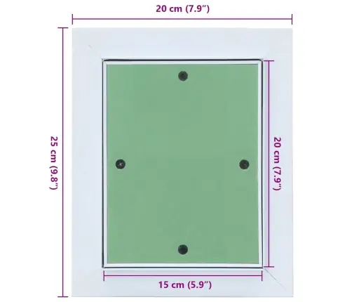 Piekļuves Panelis Balts 20 X 25 Cm Alumīnijs Un Ģipša Plāksne Vidaxl