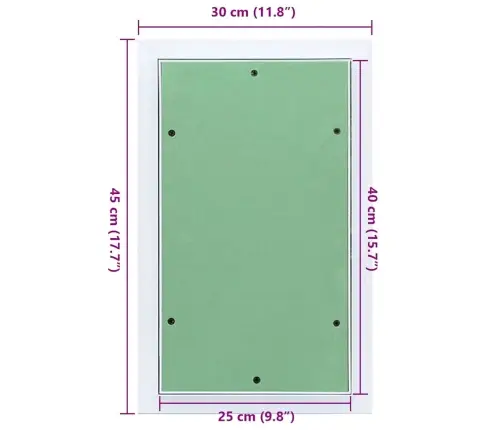 Piekļuves Panelis Balts 30 X 45 Cm Alumīnijs Un Ģipša Plāksne Vidaxl