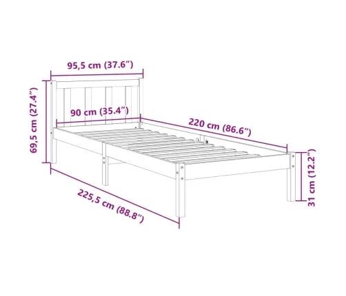 Gulta Bez Matrača, Īpaši Gara, Balta, 90X220 Cm, Priedes Koks Vidaxl Gulta Bez Matrača, Īpaši Gara, Balta, 90X220 Cm, Priedes Koks Vidaxl