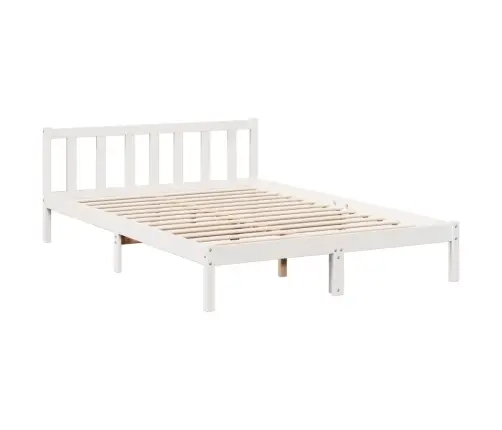 Gulta Bez Matrača, Īpaši Gara, Balta, 160X220 Cm, Priedes Koks Vidaxl