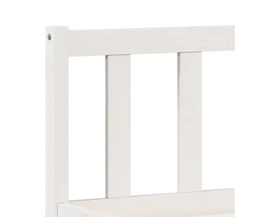 Gulta Bez Matrača, Īpaši Gara, Balta, 160X220 Cm, Priedes Koks Vidaxl