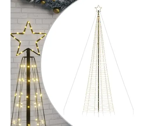 Led Kalėdų Eglutė Su Smaigaliais 1534 Led Šiltai Balta 500 Cm