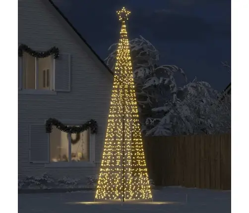 Led Kalėdų Eglutė Su Smaigaliais 1534 Led Šiltai Balta 500 Cm