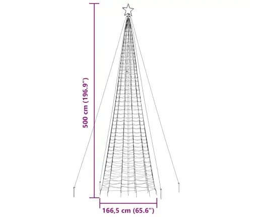 Led Ziemassvētku Eglīte Ar Tapas 1534 Led Zila 500 Cm Vidaxl