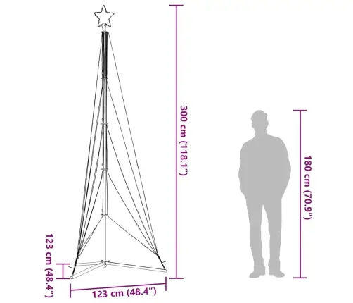 Led Kalėdų Eglutė 525 Led Šalta Balta 302 Cm