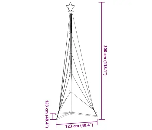 Led Kalėdų Eglutė 525 Led Šalta Balta 302 Cm