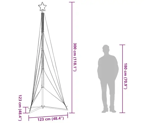 Led Jõulupuu, 525 Ledi, Sinine, 302 Cm