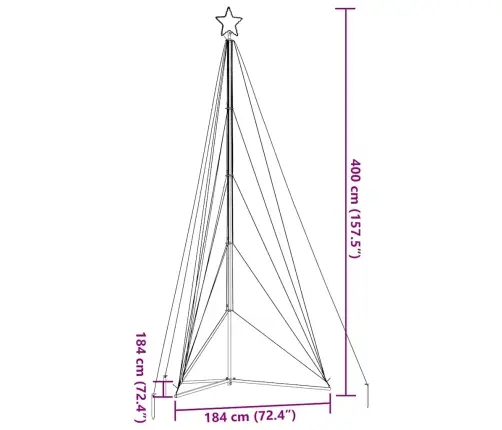 Led Ziemassvētku Eglīte 615 Led Auksti Balts 404,5 Cm Vidaxl