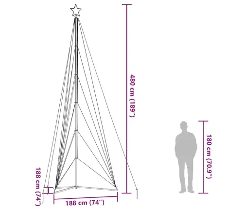Led Ziemassvētku Eglīte 861 Led Silti Balta 478 Cm Vidaxl