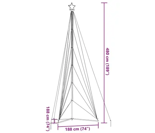 Led Kalėdų Eglutė 861 Led Mėlyna 478 Cm