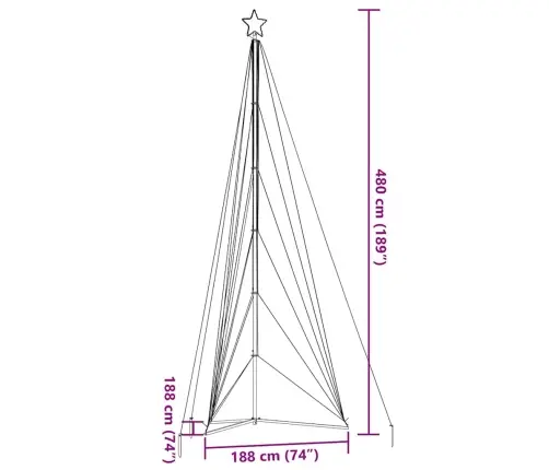 Led Kalėdų Eglutė 861 Led Spalvinga 478 Cm
