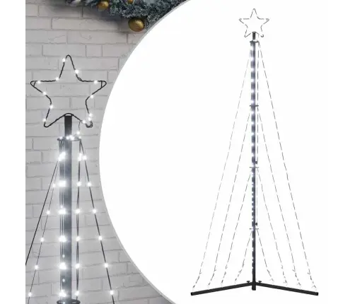 Led Ziemassvētku Eglīte 339 Led Auksti Balts 187 Cm Vidaxl