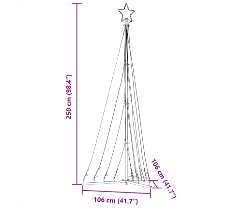 Led Ziemassvētku Eglīte 447 Led Silti Balta 249 Cm Vidaxl
