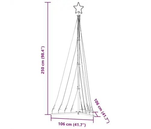 Led Ziemassvētku Eglīte 447 Led Zila 249 Cm Vidaxl