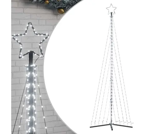 Led Ziemassvētku Eglīte 495 Led Auksti Balts 300,5 Cm Vidaxl