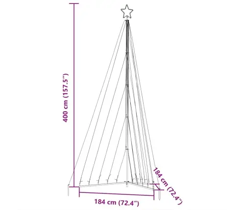 Led Jõulupuu, 570 Ledi, Soe Valge, 399 Cm
