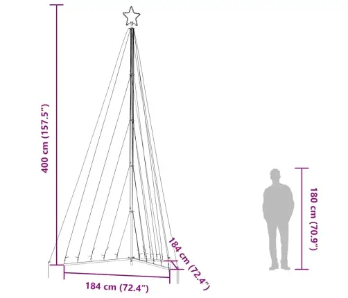 Led Ziemassvētku Eglīte 570 Led Krāsains 399 Cm Vidaxl