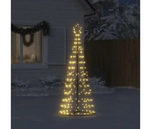 Led Ziemassvētku Eglīte 200 Led Silti Balta 182 Cm Vidaxl