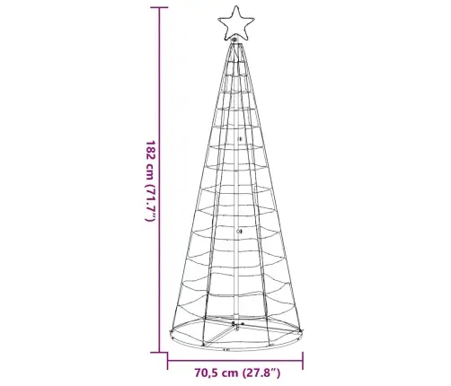Led Ziemassvētku Eglīte 200 Led Silti Balta 182 Cm Vidaxl