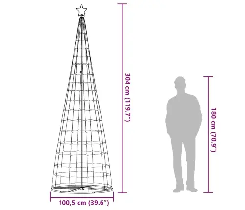 Led Kalėdų Eglutė 550 Led Šaltai Balta 304 Cm
