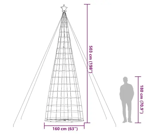 Led Ziemassvētku Eglīte 1534 Led Silti Balta 503 Cm Vidaxl