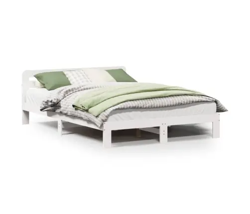 Voodiraam Ilma Madratsita, Valge, 150 X 200 cm Männipuit