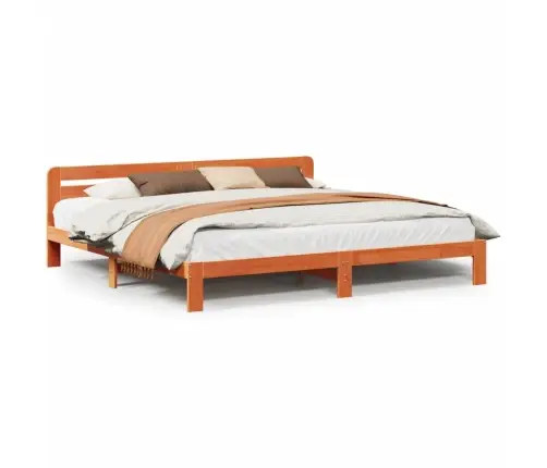 Gulta Bez Matrača, Vaska Brūnas, 180X200 Cm, Priedes Masīvkoks Vidaxl