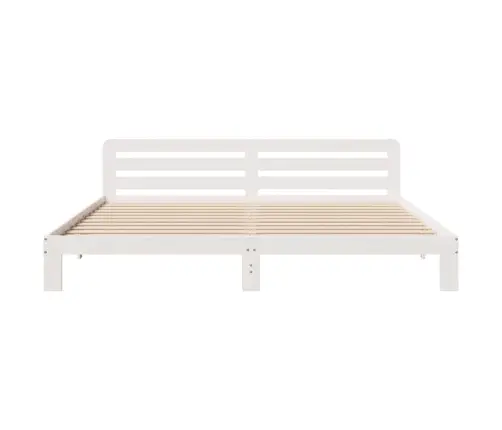 Gulta Bez Matrača, Balts, 200X200 Cm, Priedes Masīvkoks Vidaxl