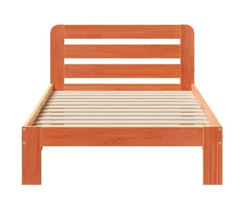 Gulta Bez Matrača, Vaska Brūnas, 90X190 Cm, Priedes Masīvkoks Vidaxl