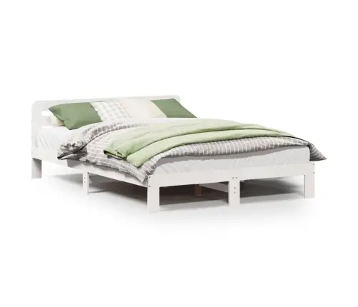 Gulta Bez Matrača, Balts, 120X190 Cm, Priedes Masīvkoks Vidaxl