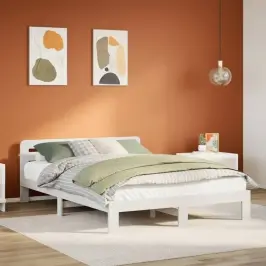Gulta Bez Matrača, Balts, 120X190 Cm, Priedes Masīvkoks Vidaxl