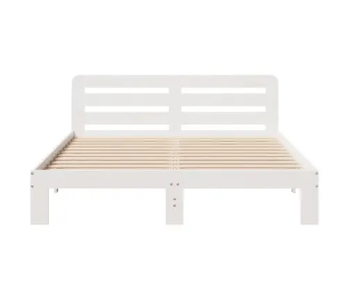 Gulta Bez Matrača, Balts, 135X190 Cm, Priedes Masīvkoks Vidaxl