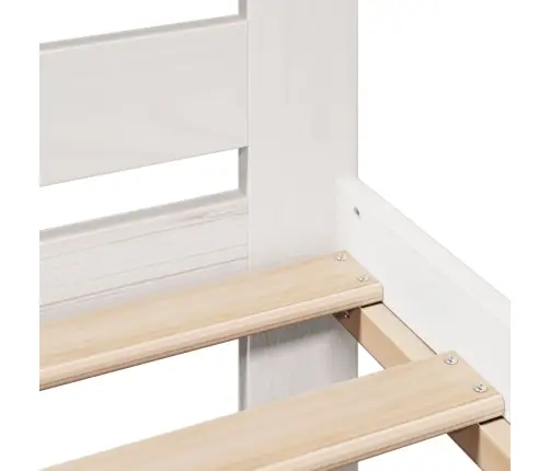 Gulta Bez Matrača, Balts, 135X190 Cm, Priedes Masīvkoks Vidaxl